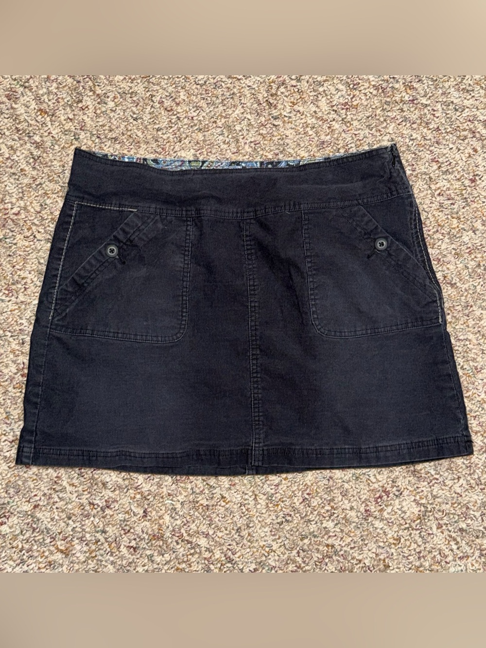 Women's‎ size 14 skirt PrAna Black Corduroy A-Line Skirt